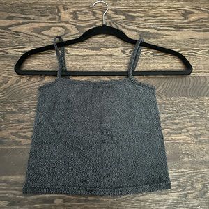 Black sparkly crop tank top